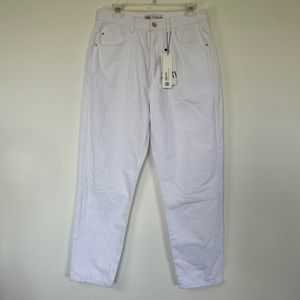 Zara Mom fit High Rise ankle rigid. Color white Size 10 New with tags